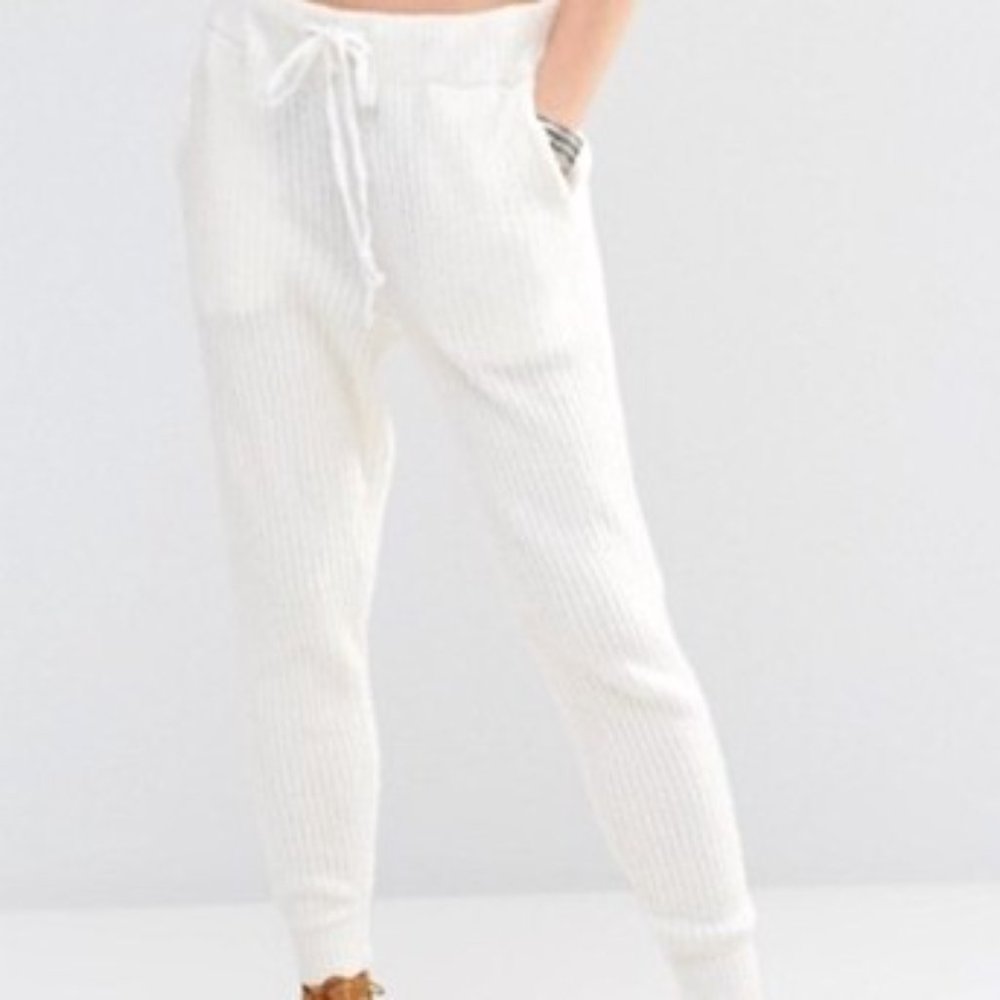 Free People Wool Blend Ribbed Knit Joggers
